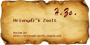 Hrivnyák Zsolt névjegykártya